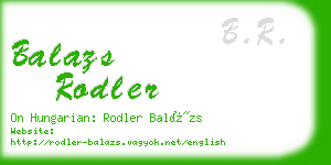 balazs rodler business card